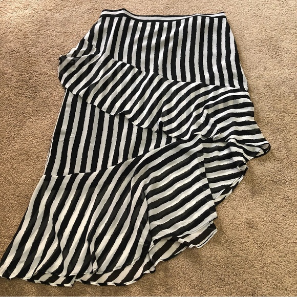 A-Symmetrical Striped Skirt, Size 14 - Picture 1 of 7